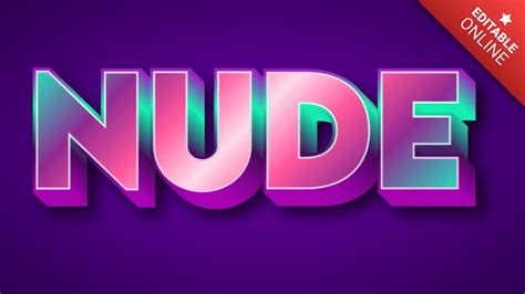 NUDE D Morado Verde Y Rosa Generador De Efectos De Texto