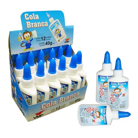 Cola Branca Escolar Líquida 40g kit 02 Un Shopee Brasil