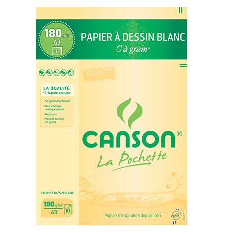 Canson Papier Dessin C Grain A G M Blanc