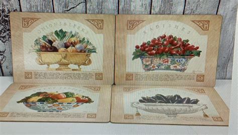 Pimpernel Vintage Vegetable Placemats Set Of Etsy