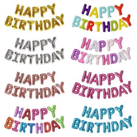 Hot Tibrizkkcxw Inch Happy Birthday Letter Foil Balloon