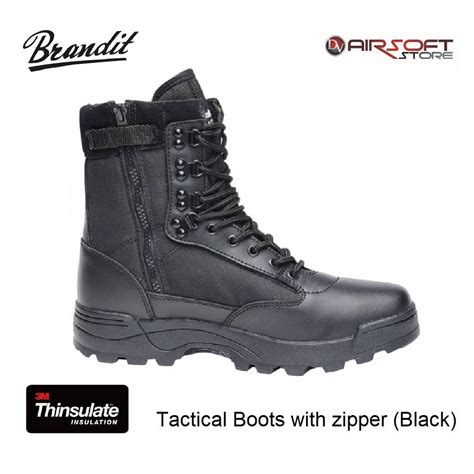 Tactical Boots with zipper (Black) - Airsoft Store