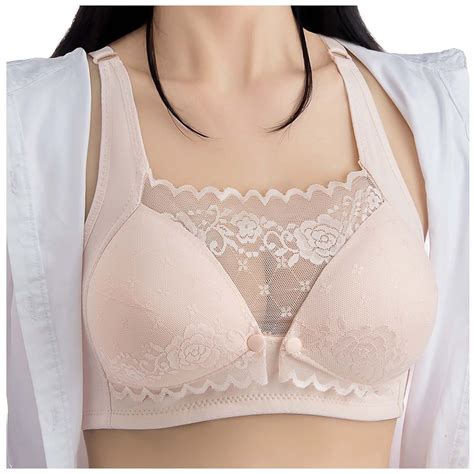 Ugoldhm Womens Bras Lace Front Closure Nursing Bra No Underwire Maternity Bras Breastfeeding