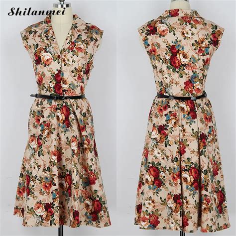 Mulheres Robe Vestido Pin Up Retro Floral Impresso Do Vintage 90 S