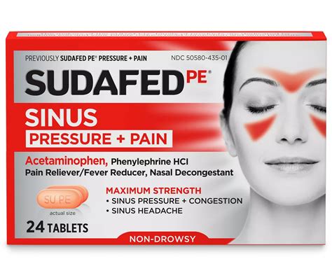 Sudafed Sudafed PE Sinus Pressure Pain Relief Tablets Maximum