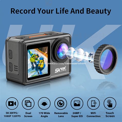 Action Camera K Fps Mp Eis Dual Touch Screen Wifi Waterproof