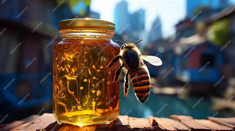 Premium AI Image | honey jar High definition photography creative wallpaper