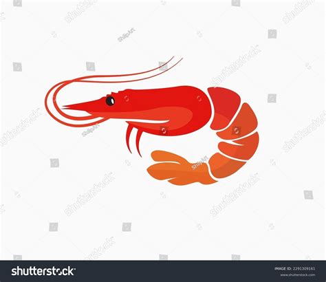 Jump Prawn Shrimp Red Abstract Logo Stock Vector Royalty Free