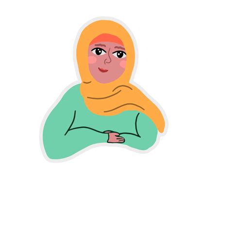 Cute Cartoon Hijab Muslimah Girl Png