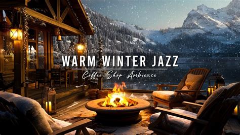 Winter Porch Ambience Warm Piano Jazz Music And Crackling Fireplace