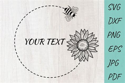 Flower Svg Sunflower And Bee Monogram Frame Floral Border