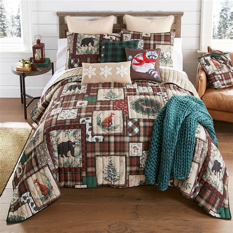 Donna Sharp Woodland Holiday 3 Piece Quilt Set King Cracker Barrel