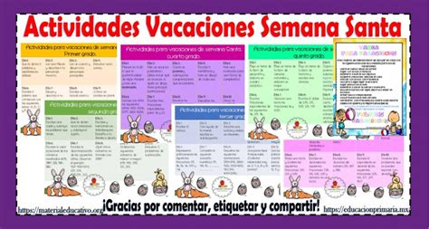 Actividadesvacacionessemanasanta Material Educativo