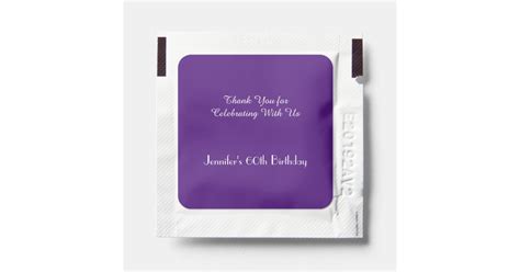 Deep Purple Birthday Party Personalized Hand Sanitizer Packet Zazzle