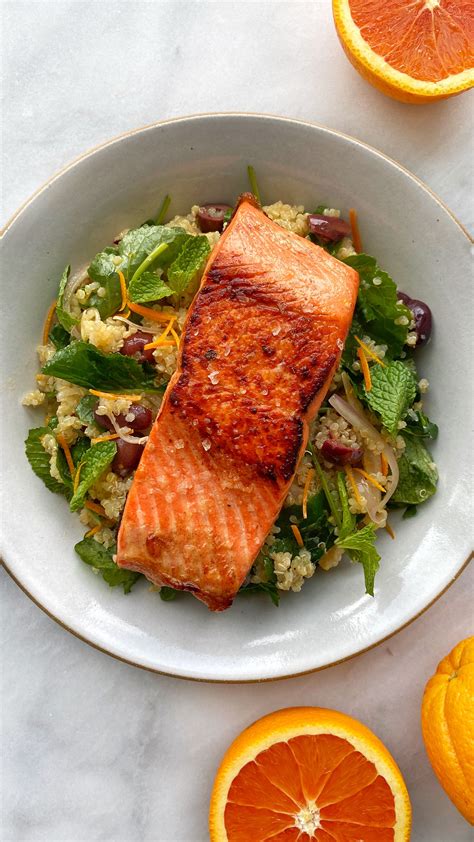 Seared Salmon Quinoa Bowls With Cara Cara Orange Vinaigrette By Thefeedfeed Quick And Easy