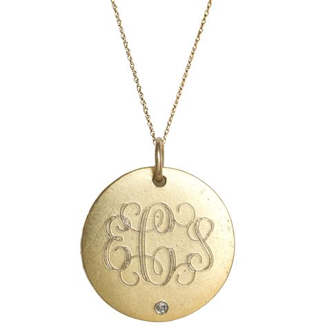 Medium 14k Gold Filled Monogram Necklace With Diamond Initial Obsession