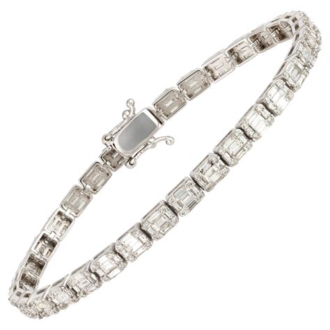 18 10 Carat Natural Diamond Bracelet 18k White Gold Tennis Bracelet