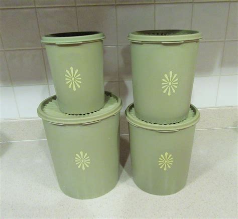 Tupperware Avocado Green Nesting Canisters Set Of Etsy Tupperware