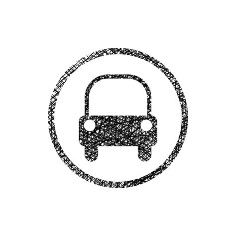 Premium Vector Car Icon With Hand Drawn Lines Texture