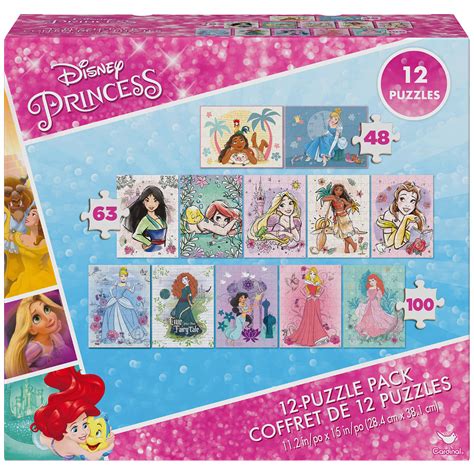 Buy Disney Princess 12 Puzzle Pack 48 Piece 63 Piece 100 Piece Jigsaw