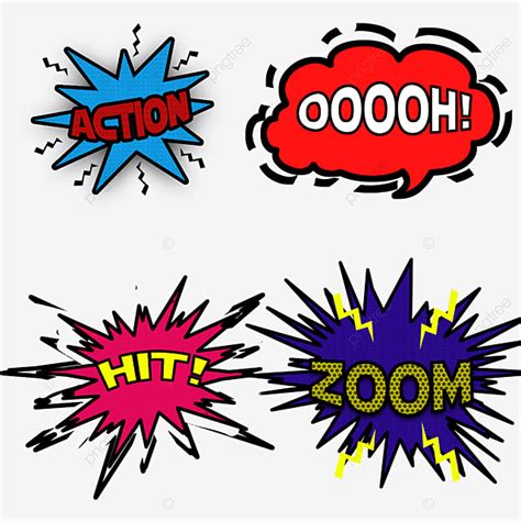 Comic Burst Clipart Vector Comic Burst Text Collection Graphic Design