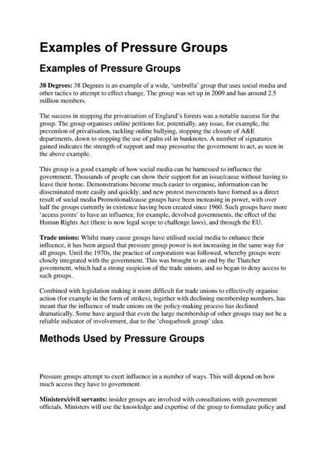 Different Types Of Pressure Groups With Examples Design Talk