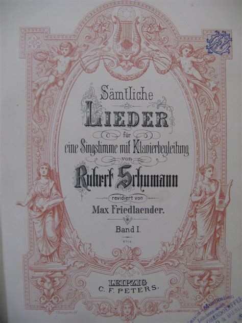 Schumann Robert Lieder Band Piano Chant By Schumann Robert Lieder