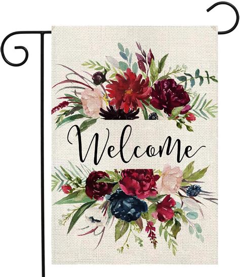 Amazon Spring Floral Welcome Garden Flag X Inch Double Sided