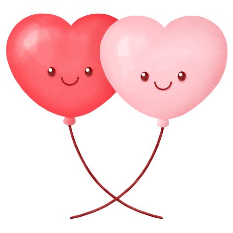 Watercolor Balloon Heart Happy Valentine S Day Clipart Png