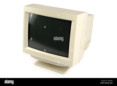 Isolated Old Computer Crt Monitor Stock Photo Alamy