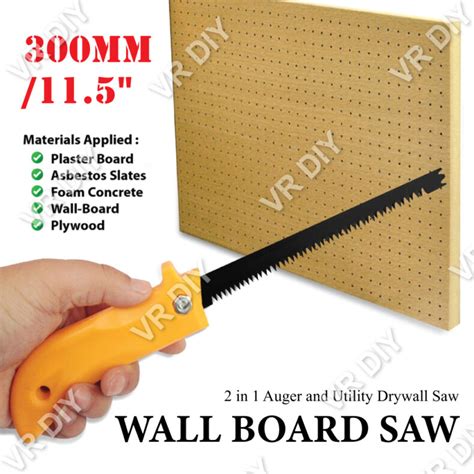 Wall Board Saw 300mm Auger and Utility 2in1 Saw Tool 11.5Inch Cutting Plaster Ceiling Gypsum ...