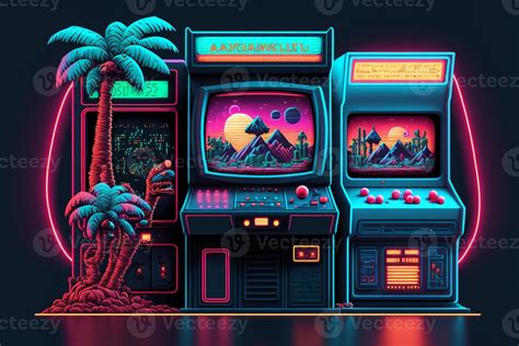 Old video game console with landscape in the background, 16 bit pixel ...