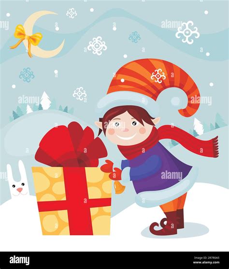 Vector Illustration Of A Cute Christmas Card Stock Vector Image And Art