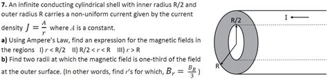 SOLVED 7 An Infinite Conducting Cylindrical Shell With Inner Radius R