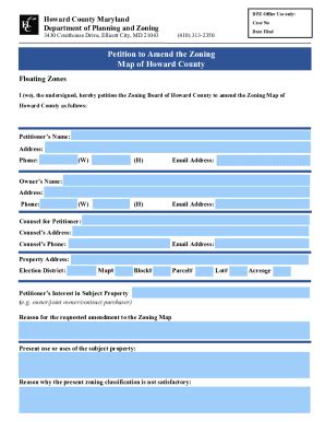 Fillable Online Petition To Amend The Zoning Map Of Fax Email Print