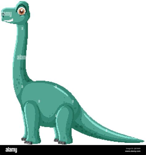 Lindo Brachiosaurus Dinosaurio ilustración de dibujos animados Imagen