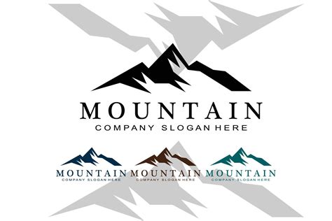 Mountain View logo vector design at sunrise for Outdoor Nature ...