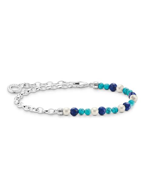 Thomas Sabo Charm Armband Perlen Und Blaue Beads A Uhrcenter