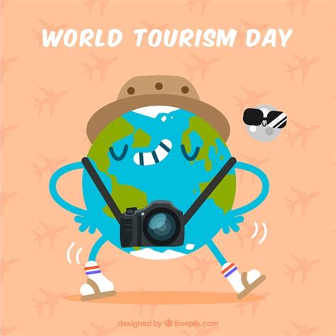 Free Vector World Tourism Day Planet Earth Travel