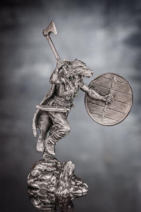 Viking Berserk With Ax Handmade Sculpture Metal Historical Etsy In