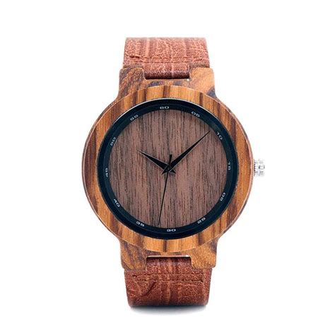 Reloj De Madera Minimal Zebra Hombre