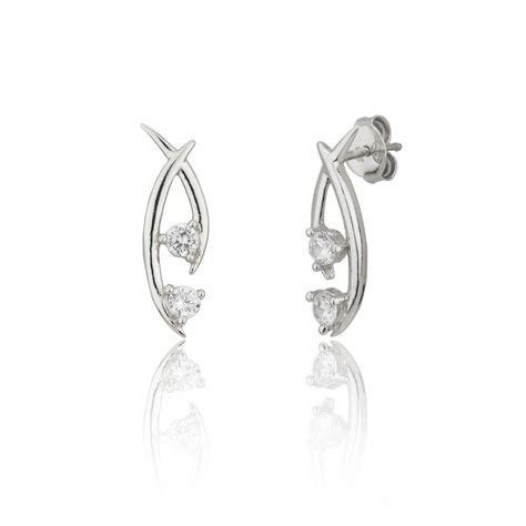 Boucles D Oreilles A Lys En Argent Et Oxyde Ae B Oz Aelys