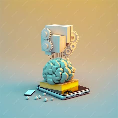 Premium Photo | Brain manipulated by smartphone online education