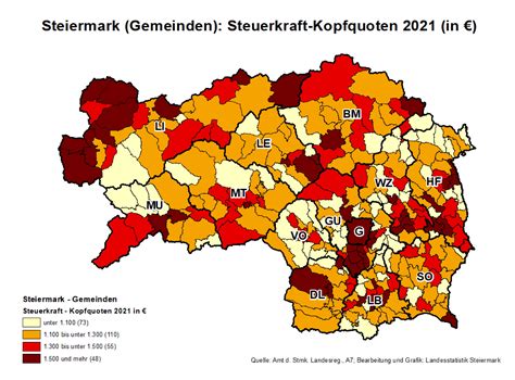 Steuereinnahmen Der Gemeinden Bersicht Der Finanzkraft Aller