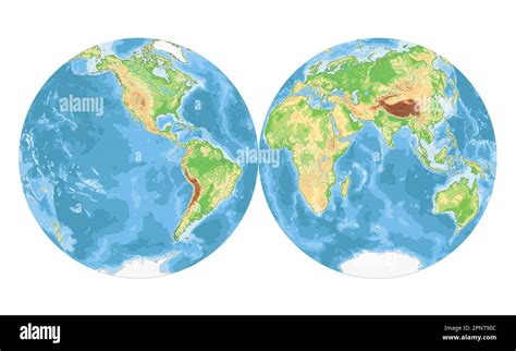 Highly Detailed Physical World Map In Globe Shape Of Earth Nicolosi