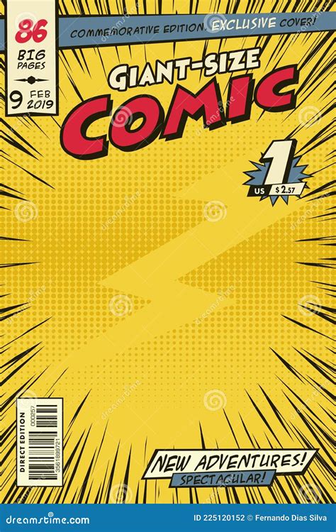 Comic Book Cover Book Title Page Colorful Funny Superhero Layout