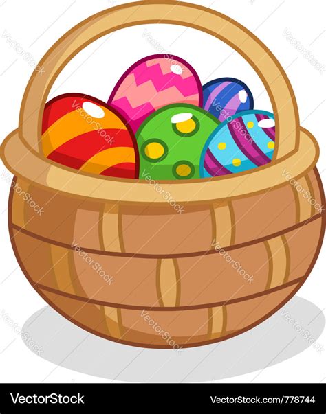 Easter Egg Basket Royalty Free Vector Image Vectorstock