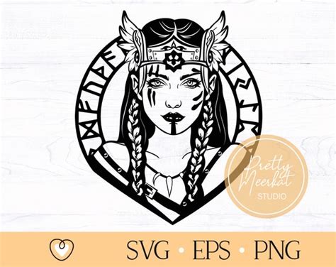 Viking Woman Svg 2 Valkyrie Svg Viking Warrior Woman Svg Etsy Uk