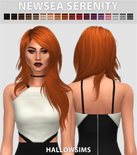 Sims Hairs Hallow Sims Newsea S Serenity Hair Retextured 73696 Hot