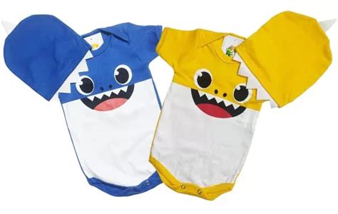 Body Temático Bebês Gêmeos Baby Shark Touquinhas R 76 em São Paulo